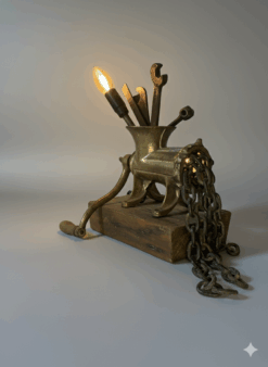 Alternative view of Lampe hachoir