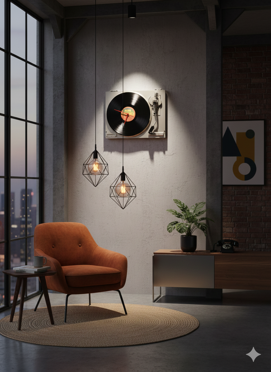 Horloge murale vinyle "platine upcyclée" – Image 2