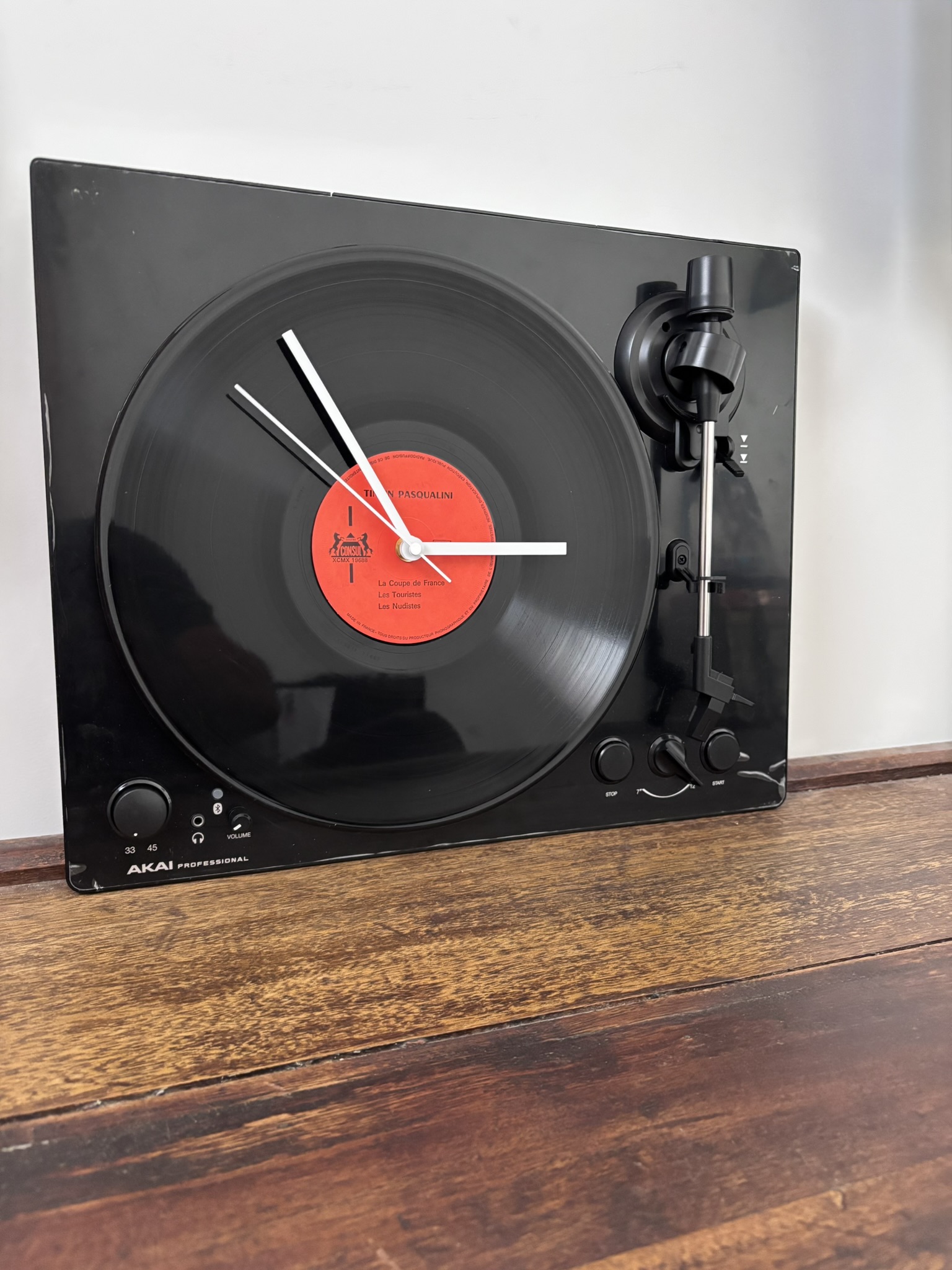 Horloge murale vinyle "platine upcyclée" – Image 2
