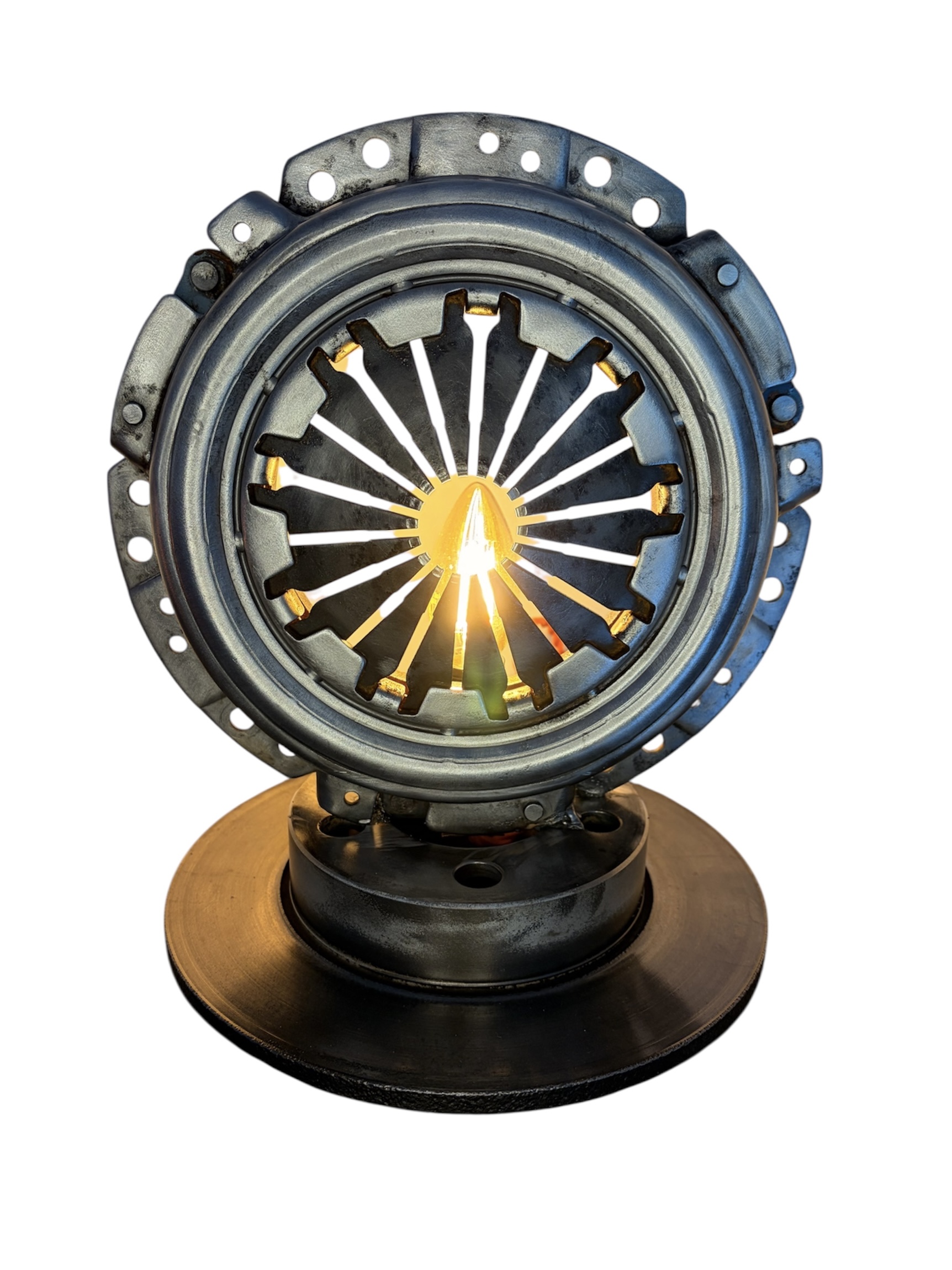 Lampe mécanique "embrayage sur pied disque de frein"